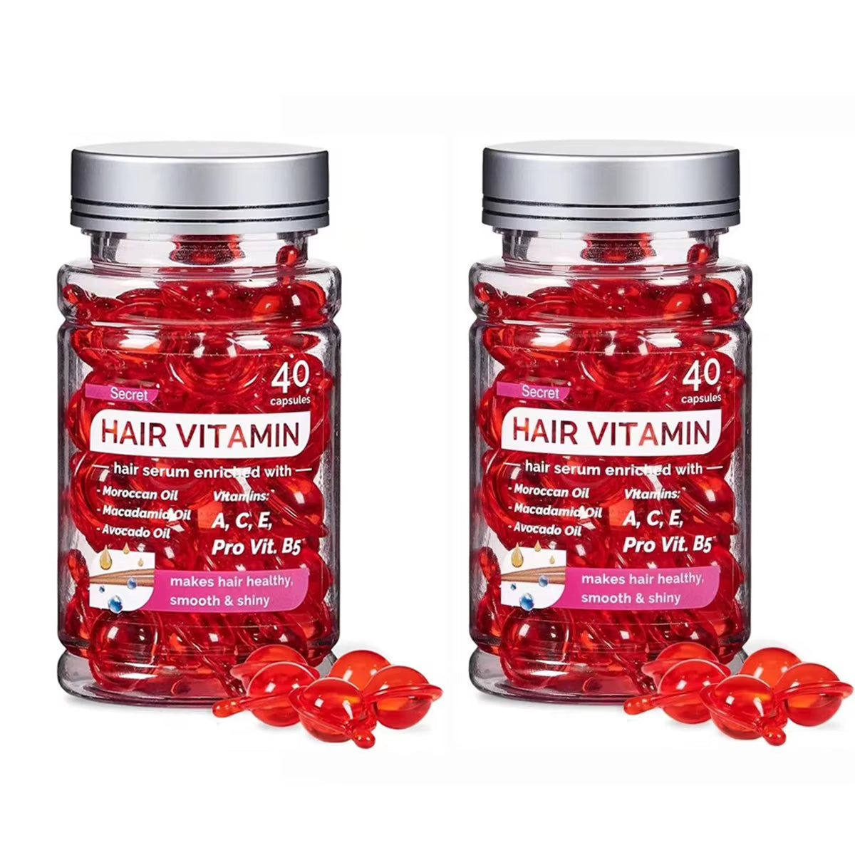 Moroccan Agam Vitamin Oil Hair Care Essence Damaged Nutrition Repair Hair Splitting Improvement Treatment Products 40 Capsules