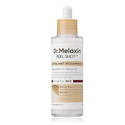 Dr. Melaxin White Black Rice Exfoliating Essence Toner Skin Lightening Contro Deep Moisturizing Shrink Pores Remove Blackheads