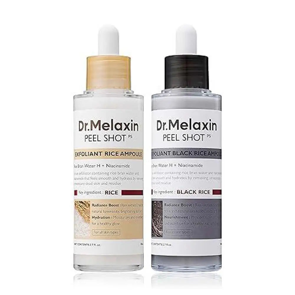 Dr. Melaxin White Black Rice Exfoliating Essence Toner Skin Lightening Contro Deep Moisturizing Shrink Pores Remove Blackheads