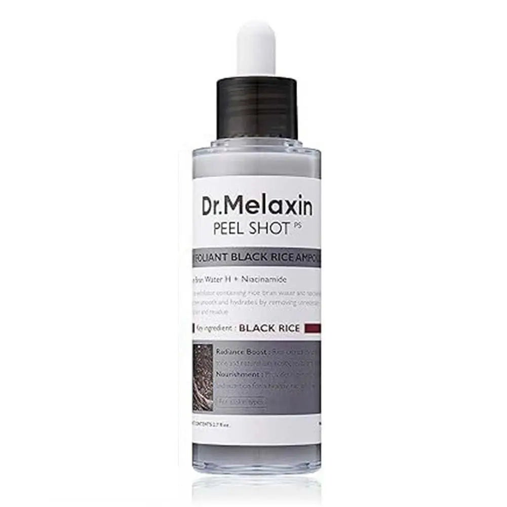 Dr. Melaxin White Black Rice Exfoliating Essence Toner Skin Lightening Contro Deep Moisturizing Shrink Pores Remove Blackheads